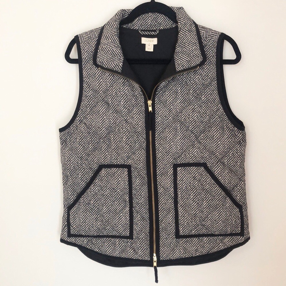 J.Crew Factory Herringbone Puffer Vest